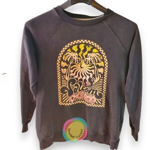 Volcom Sweatshirt Womens XS (Fits Mens M L) Oversized Distressed Graphic Skate